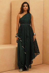 Rayan Cutwork Drape Top & Skirt Set