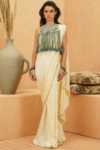Sami Saree with Fringe Bib