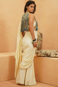 Sami Saree with Fringe Bib