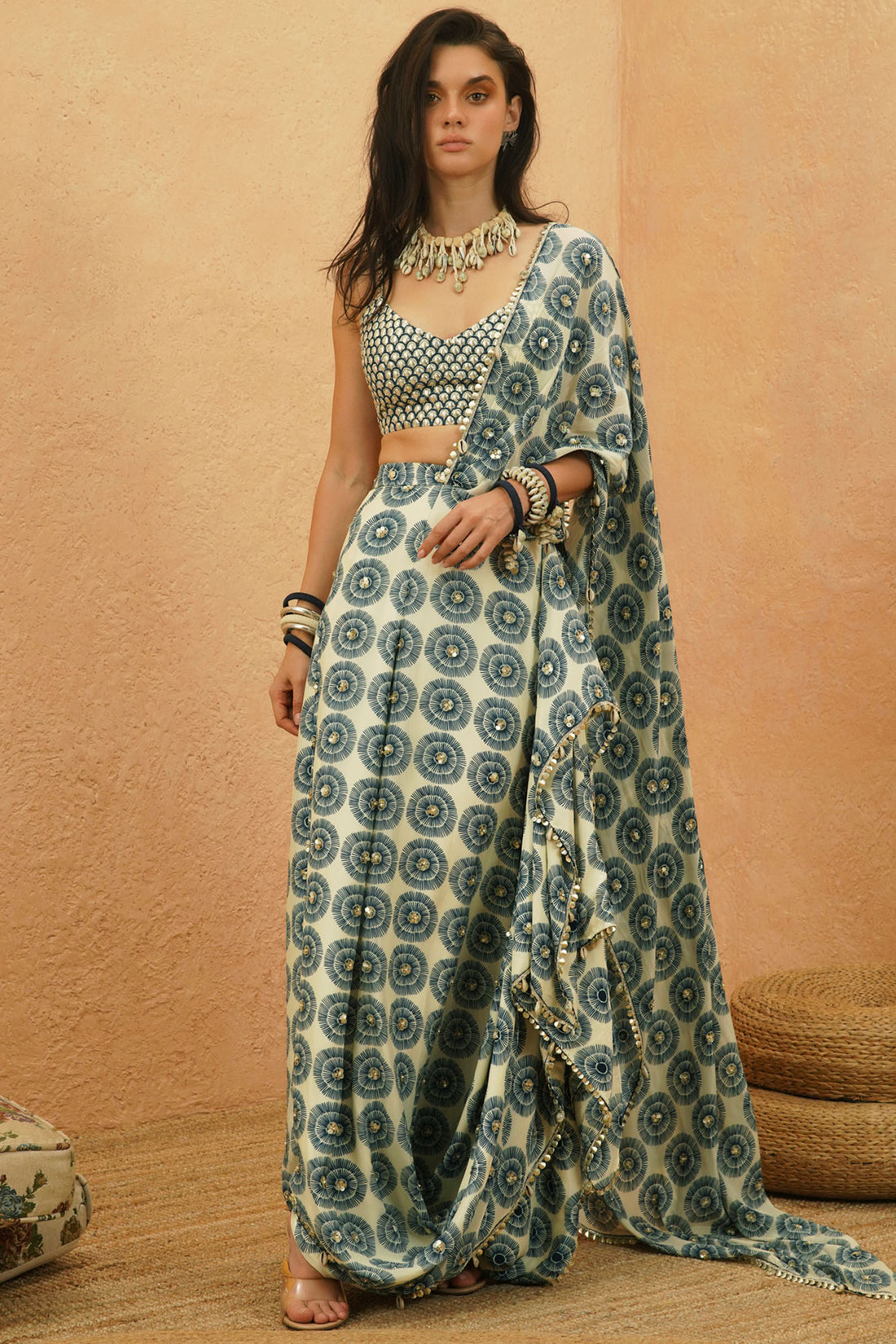 Zayan Drape Saree Set