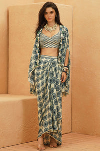 Zayna Cape & Drape Skirt Set