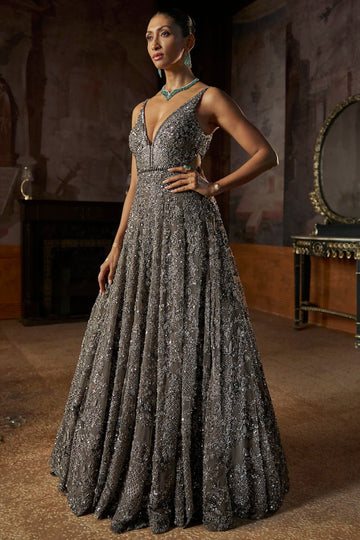 Charcoal Sequin Gown