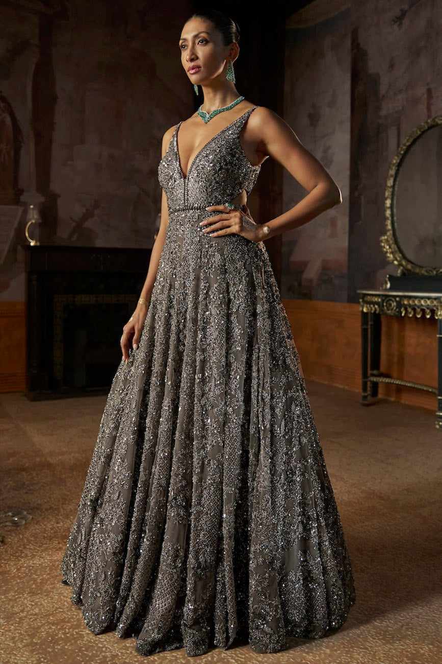 Charcoal Sequin Gown