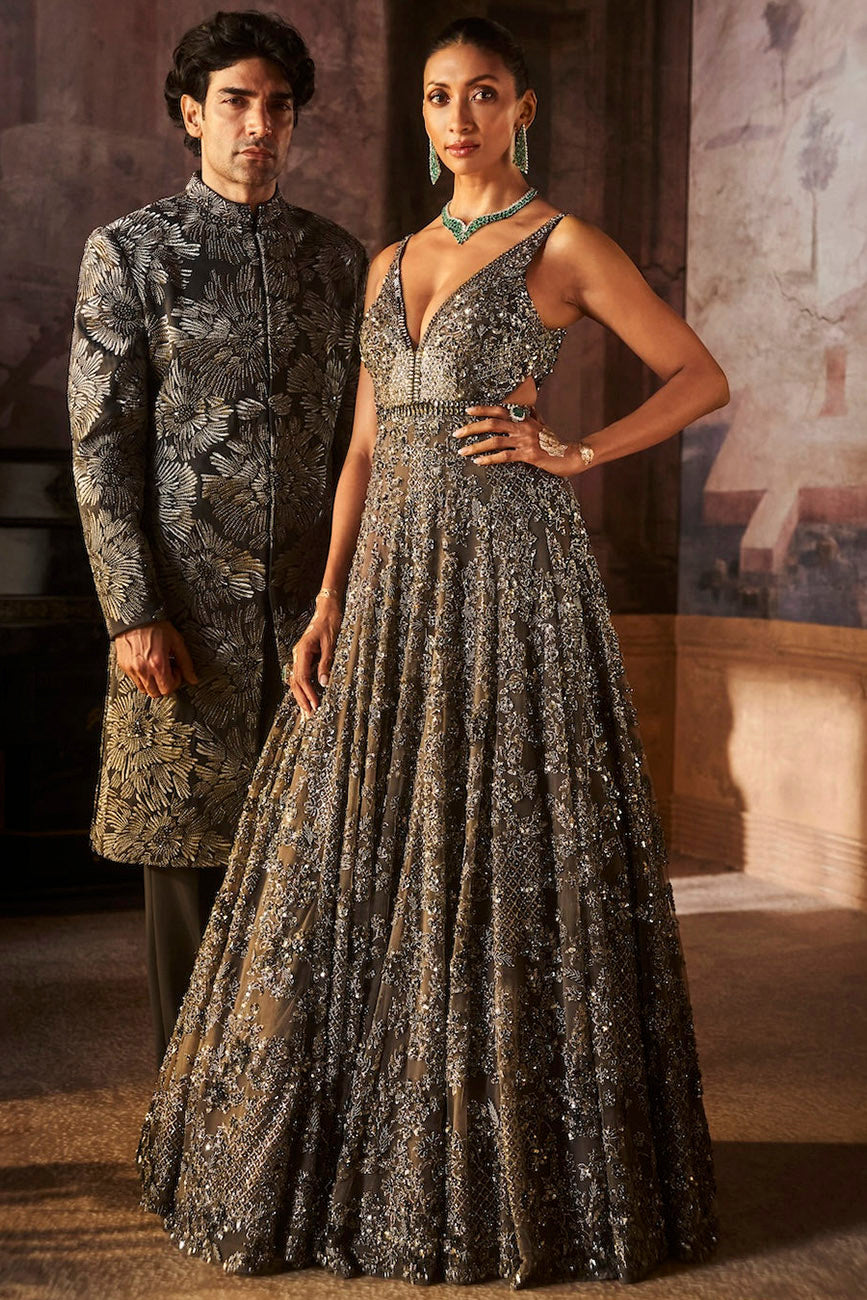 Charcoal Sequin Gown