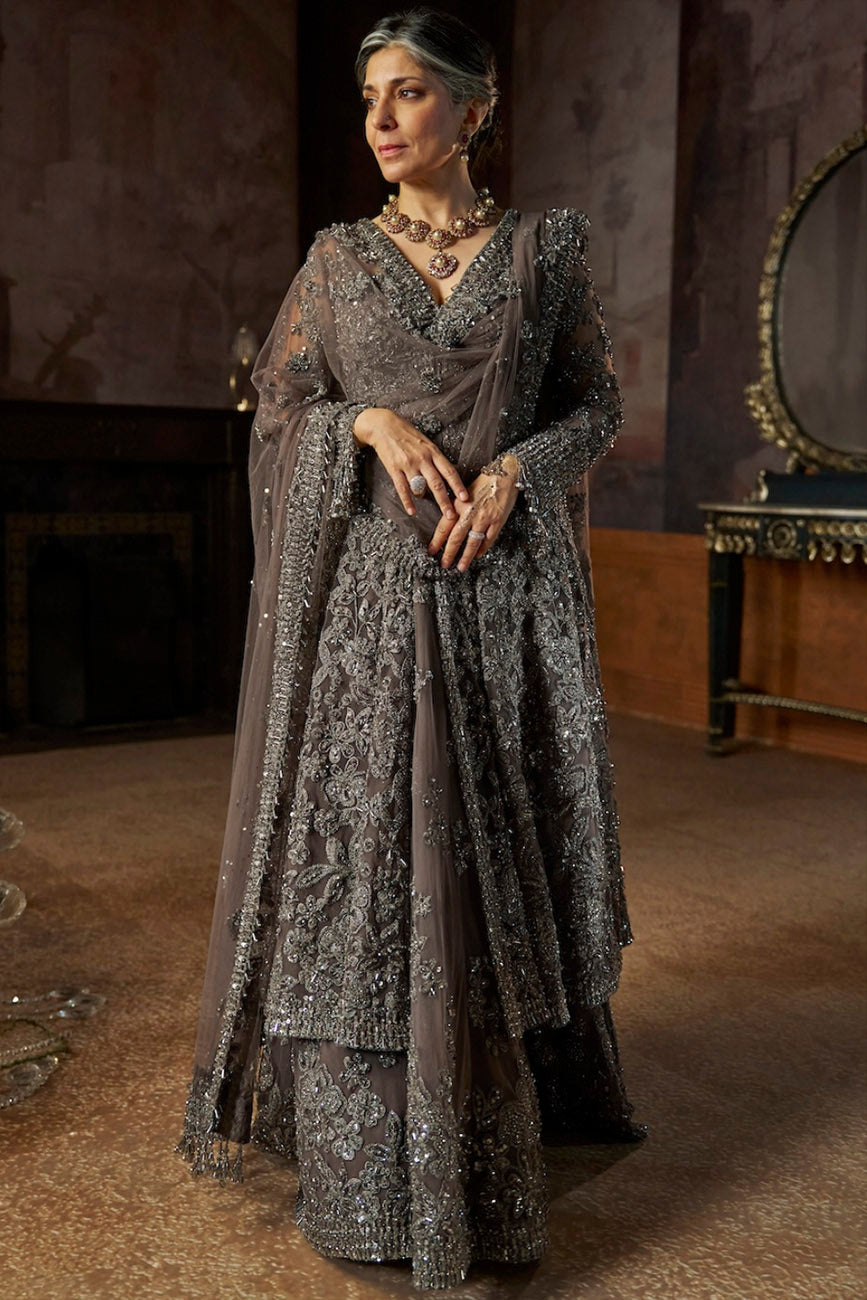 Charcoal Jacket Lehenga Set