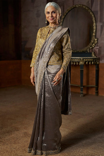 Grey Tissue Saree