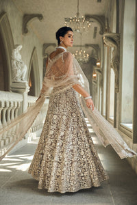 Ash Grey & Silver Skirt Set