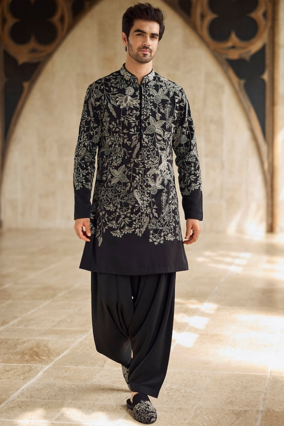 Black & Silver Kurta Set