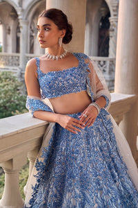 Blue Cut Work Lehenga Set