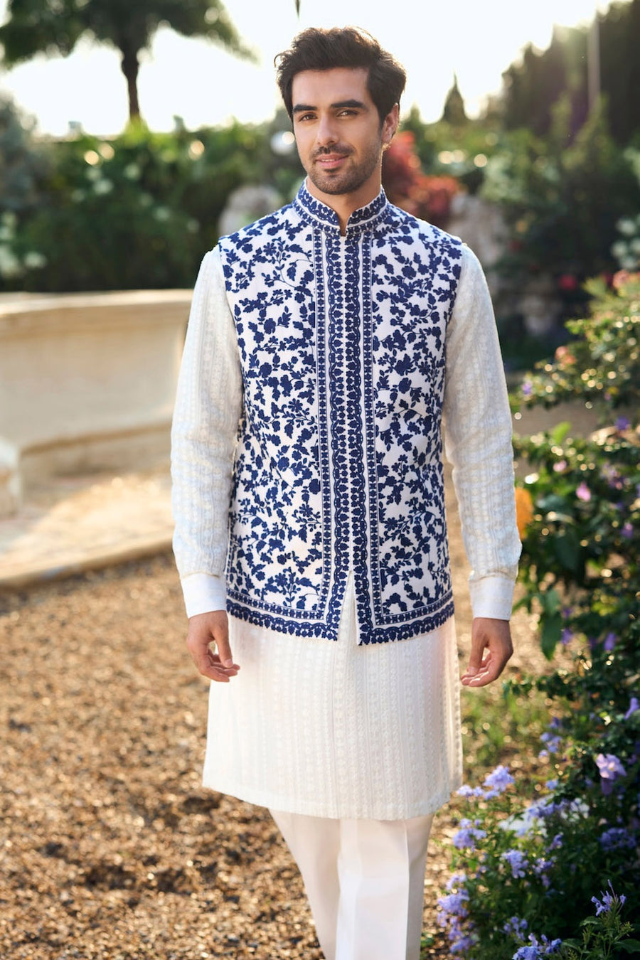 Blue Thread Work Bundi Set