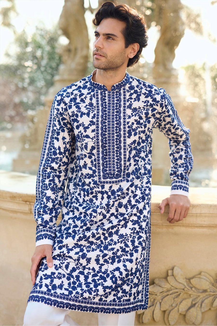 Blue Thread Work Kurta Set