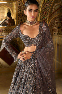 Charcoal Sequin Lehenga Set