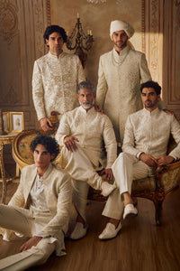 Ivory Gold Sherwani Set