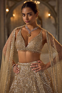 Gold Sequin Lehenga Set