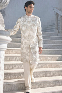 Gold Silver Sherwani Set