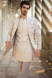 Grey Open Jacket Set