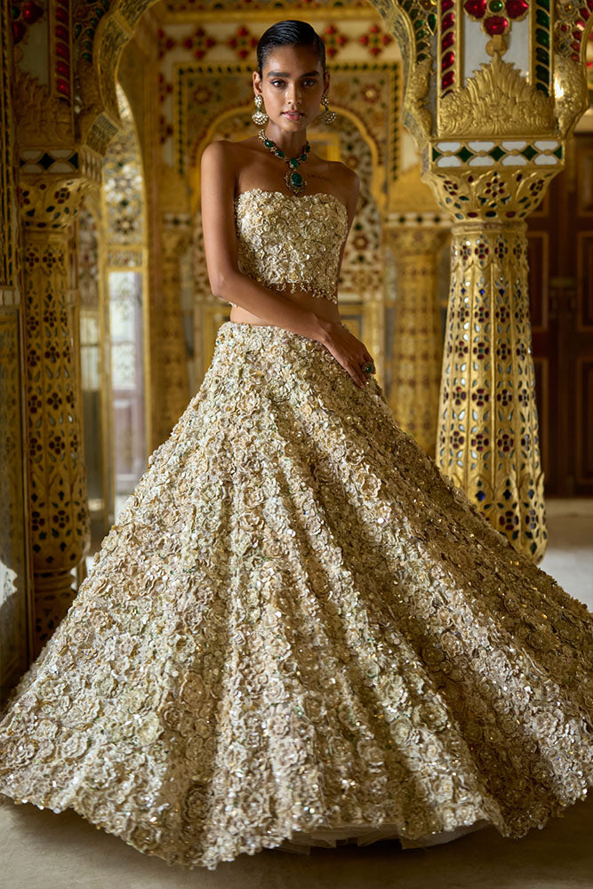 Ivory Corset Lehenga Set