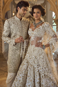 Ivory Gold Three-Dimensional Lehenga Set