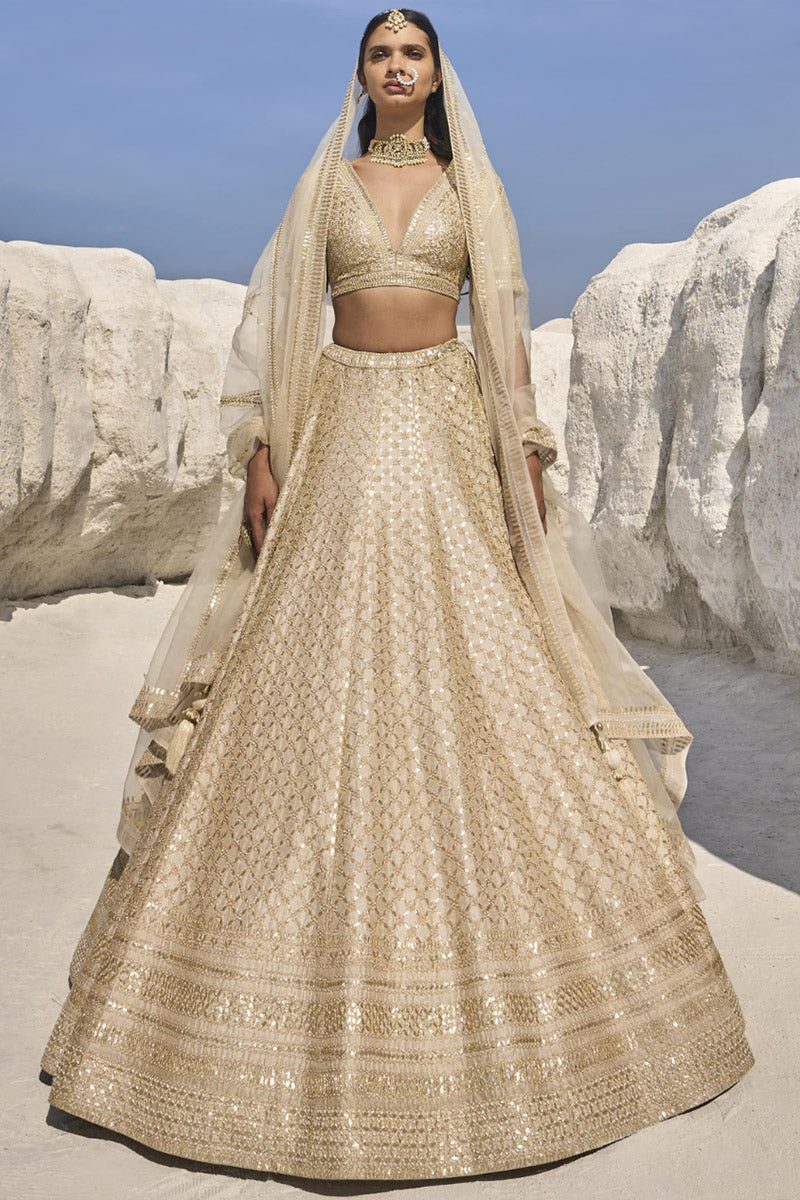 Ivory Gota Patti Lehenga Set