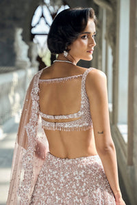 Mauve Sequin Lehenga Set