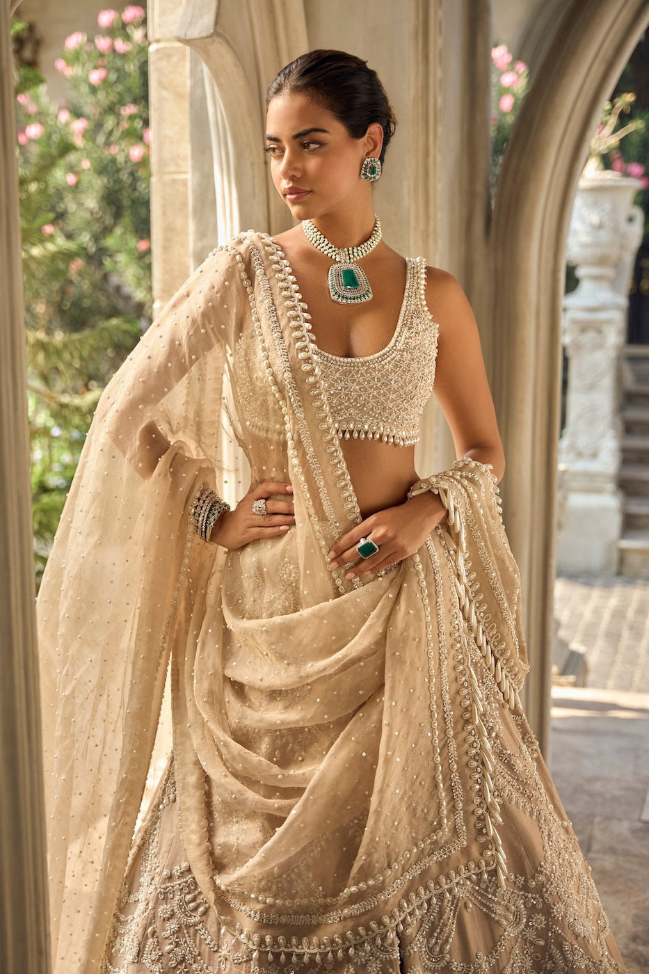 Nude Chandelier Lehenga Set