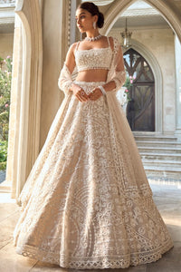 Nude Cream Abstract Dori Lehenga Set
