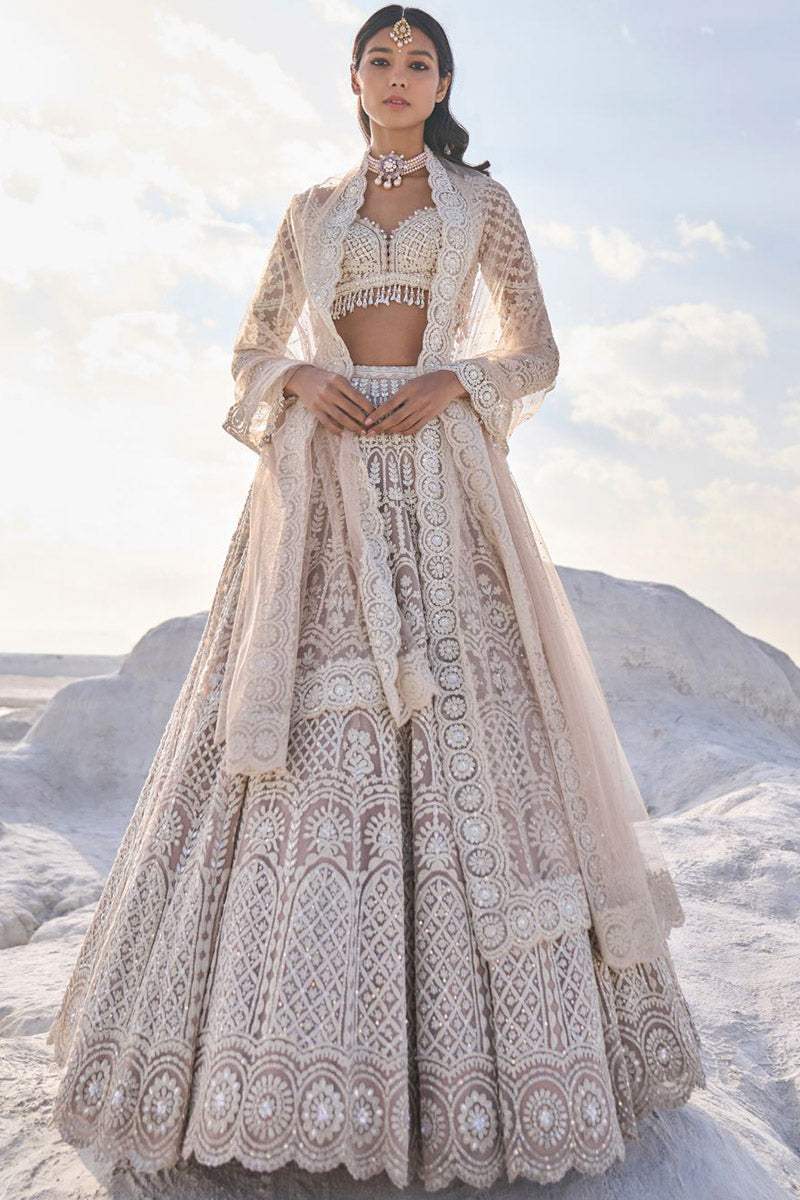 Nude Cream Dori Lehenga Set