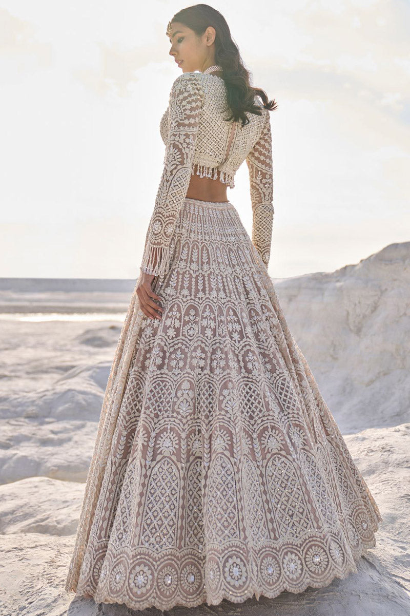 Nude Cream Dori Lehenga Set