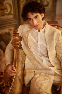 Nude Open Sherwani Set