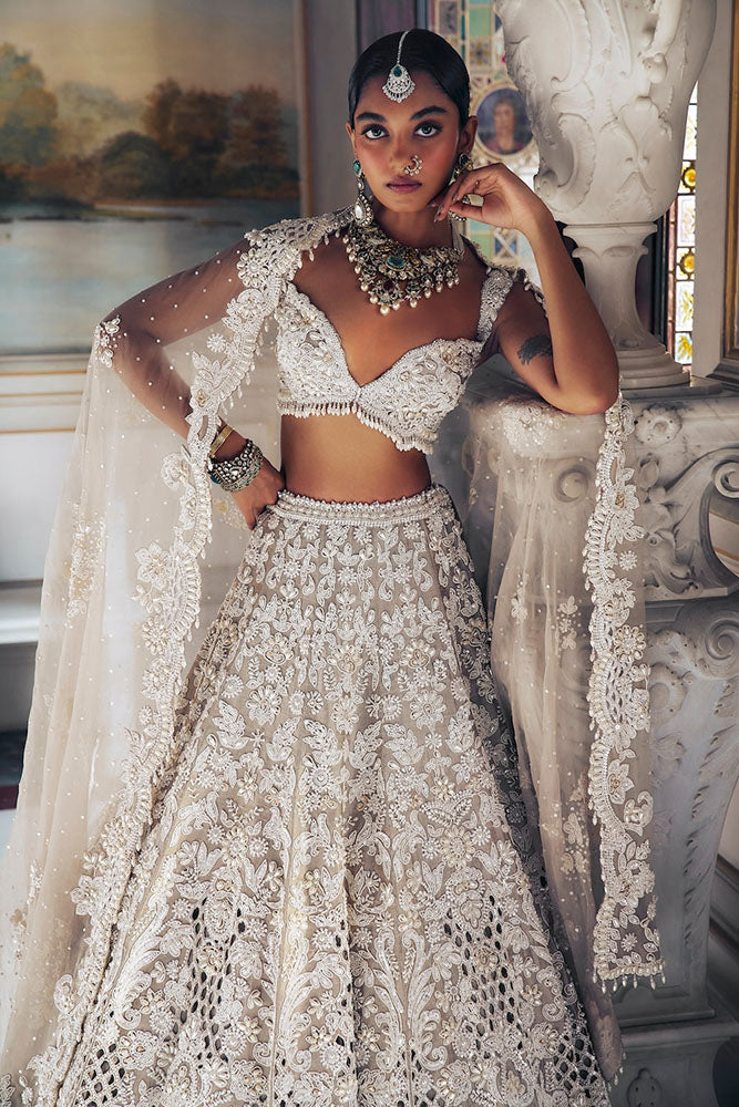 Nude Pearl Cut Work Lehenga Se