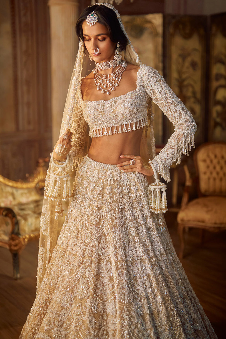 Nude Pearl Lehenga Set