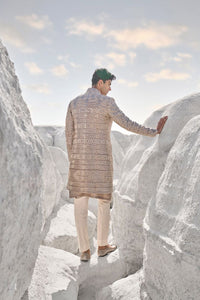 Nude Silver Sherwani Set