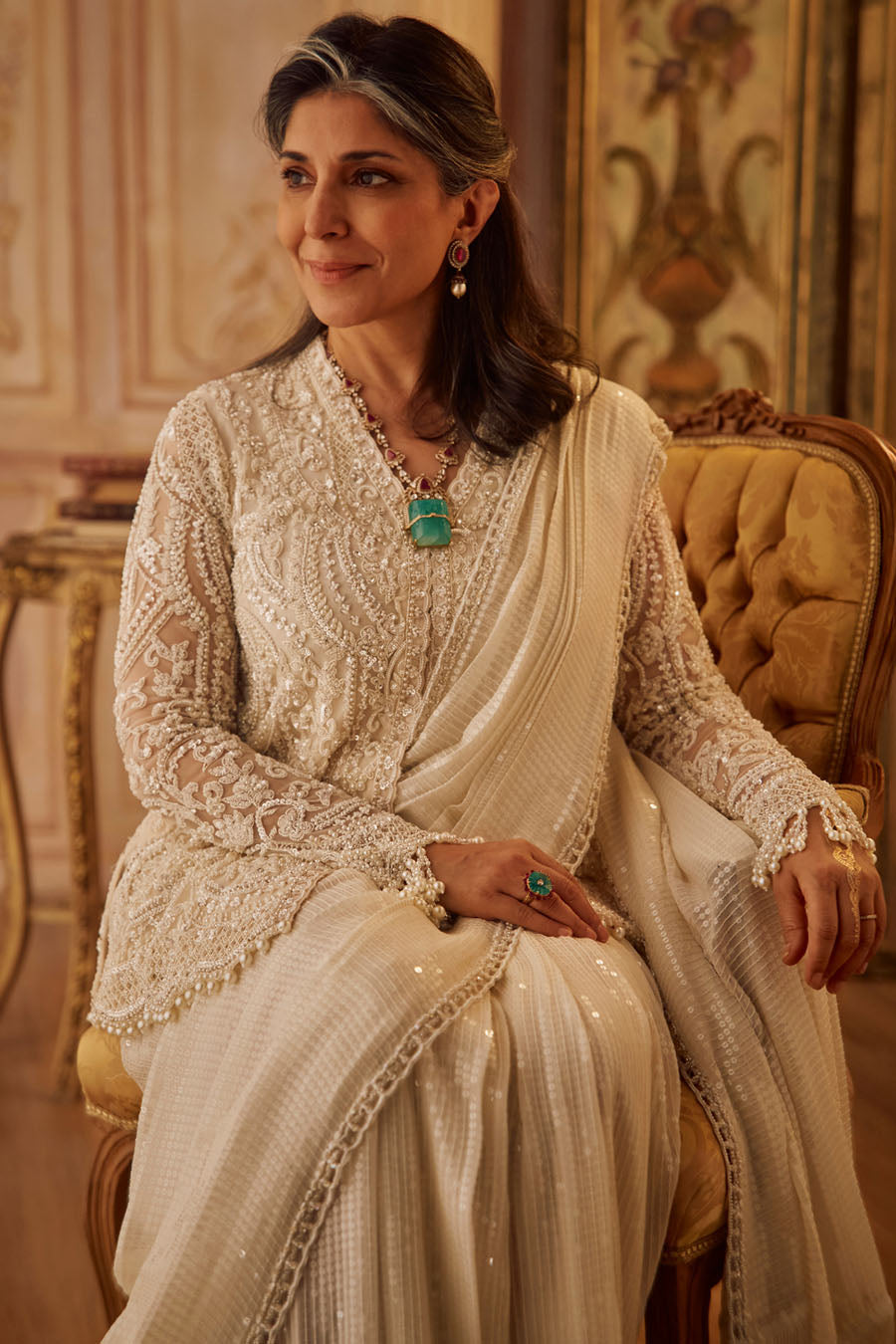 Pearl Jacket Saree Set