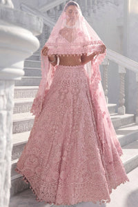 Pink Cut Work Lehenga Set