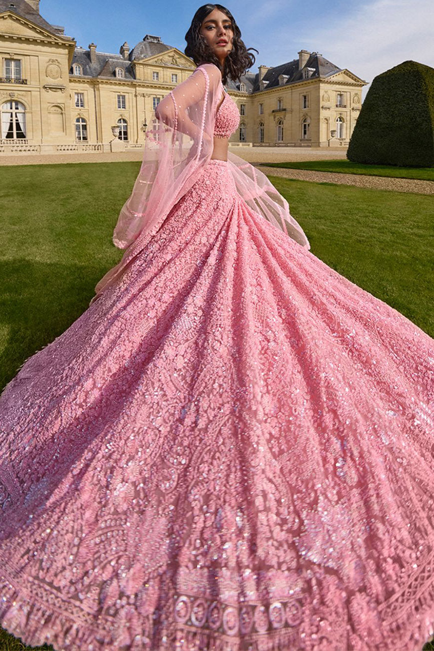 Pink Sequin Lehnega Set