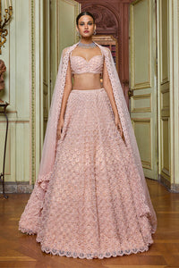 Rose Gold Pearl Drop Lehenga Set