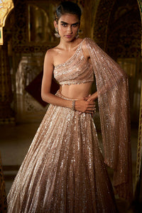 Rose Gold Sequin Lehenga Set