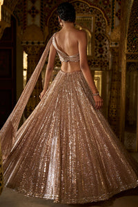 Rose Gold Sequin Lehenga Set