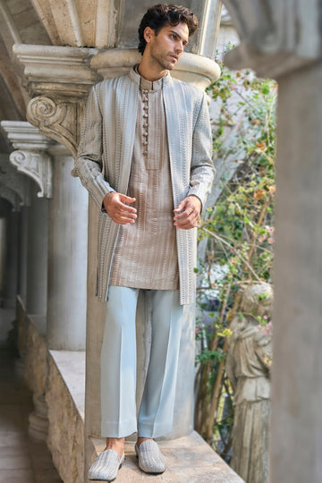 Sage Green Open Jacket Set