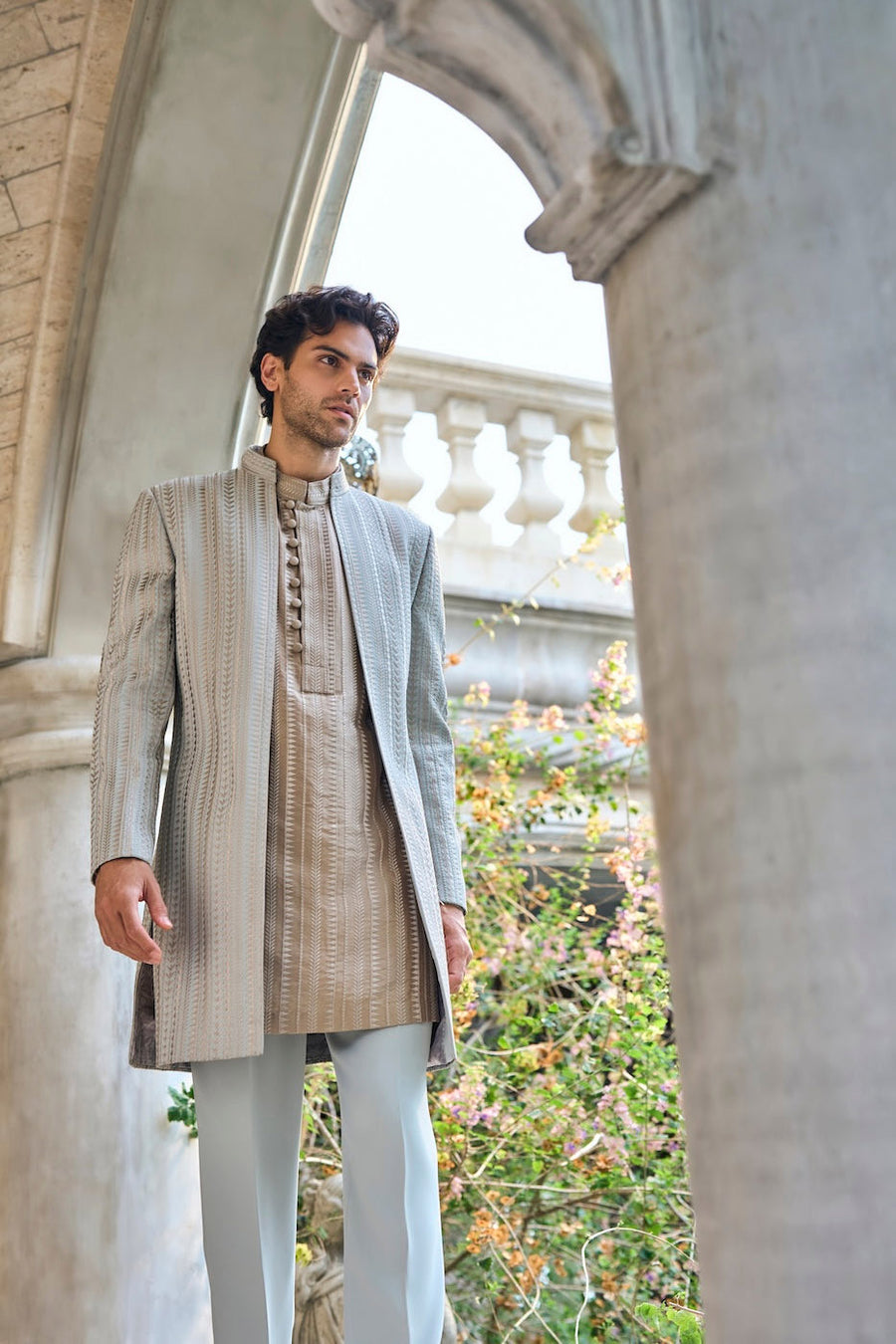 Sage Green Open Jacket Set