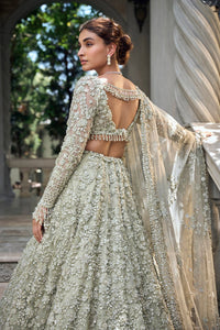 Sage Green Three-Dimensional Lehenga Set