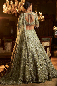 Sage Green Cut Work Lehenga Set