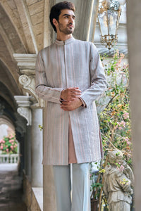Sage Green Thread Work Sherwani Set