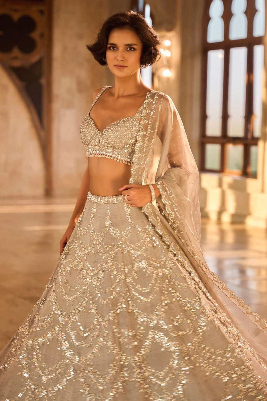 Silver Chandelier Lehenga Set