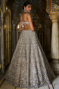 Silver Cut Work Lehenga