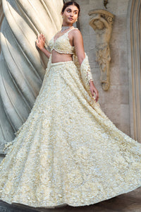 Yellow Three-Dimensional Lehenga Set