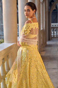 Yellow Cut Work Lehenga Set