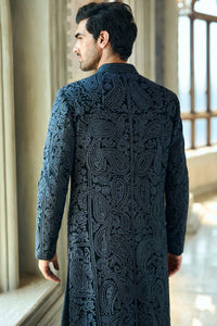 Charcoal Thread Work Sherwani Set