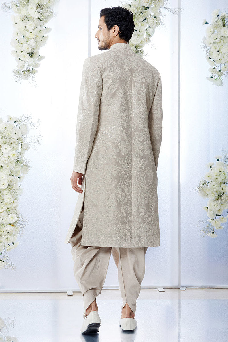 Ivory Sequin Sherwani Set