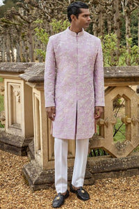 Mauve Pearl Short Sherwani Set